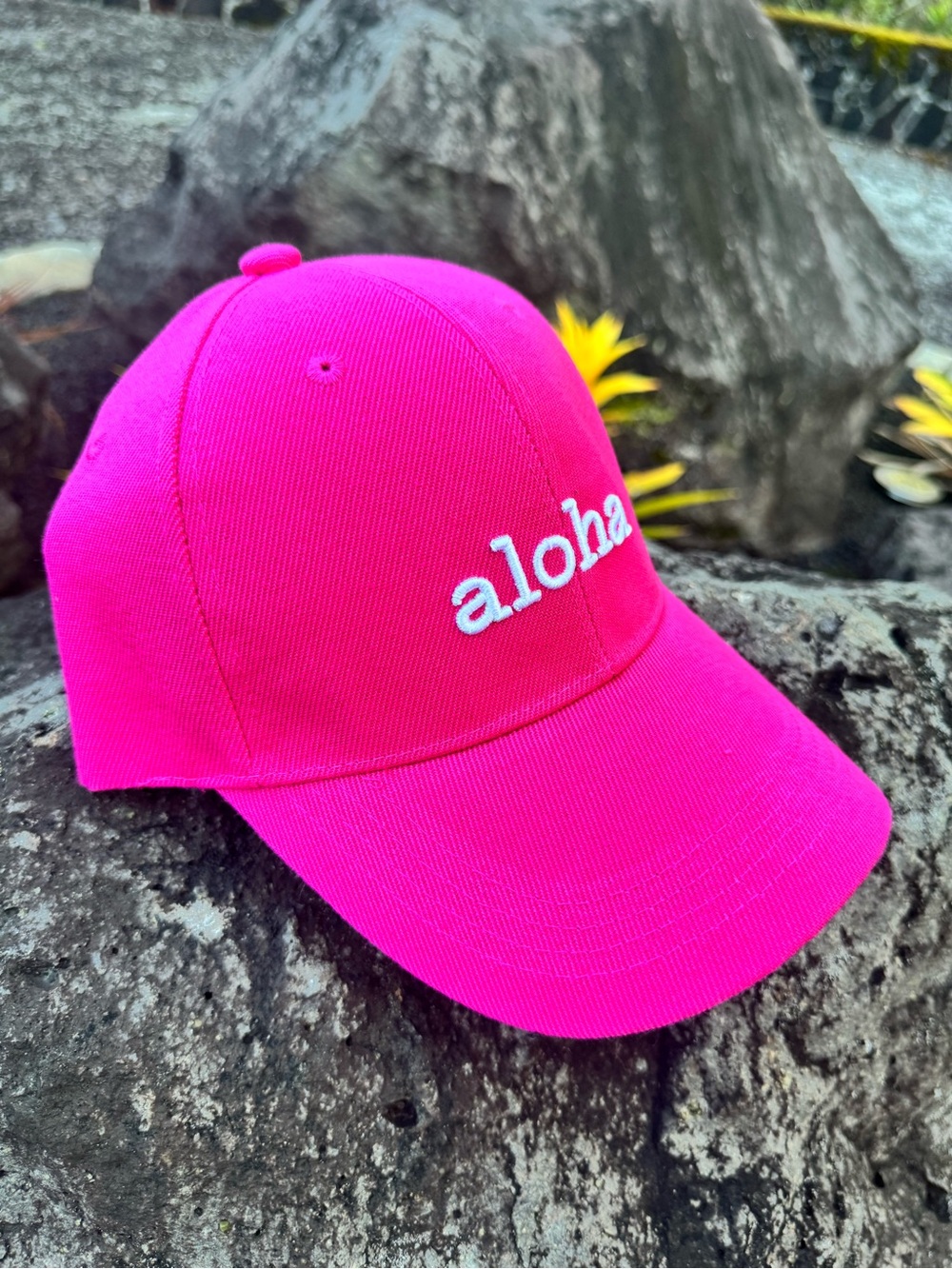 Island Crew Hawaii Aloha Pink Hat Adjustable Velcro Back Hawaii Islands Embroide - Picture 3 of 11